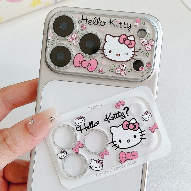 Cute Hello Kitty Glitter Camer - Tempered Glass Screen 9H recension och pris